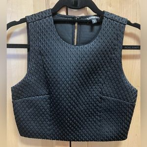 Black embroidered crop top from express. Never worn